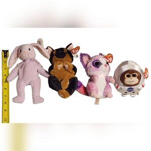 Ty Beanie Babies, Balls, Boos: Becca Bush Baby, Private Ham, Fritz Dog, Floppity
